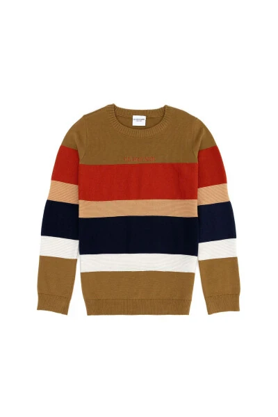 Erkek Çocuk Açık Haki Bisiklet Yaka Kazak 50271362-VR183-168385 - U.S. POLO ASSN.