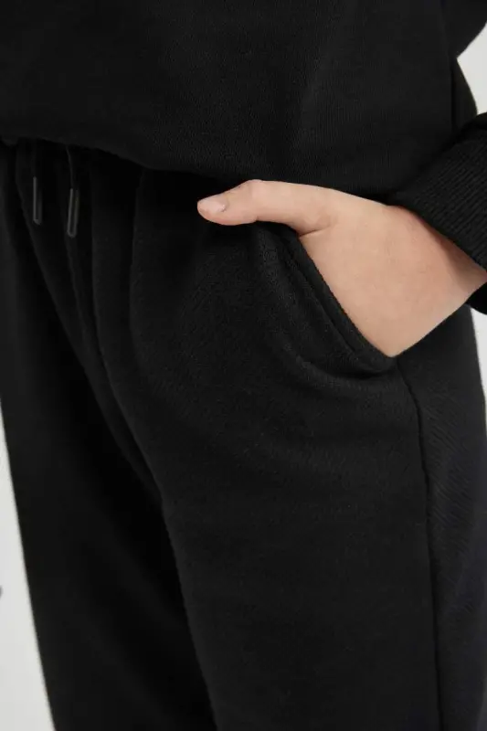 Erkek Çocuk Basic Düz Jogger Eşofman Altı-Siyah - DEFACTO