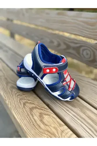 Erkek Çocuk Bebek Ortopedik yazlık Ayakkabı Sandalet-laci gri - 6