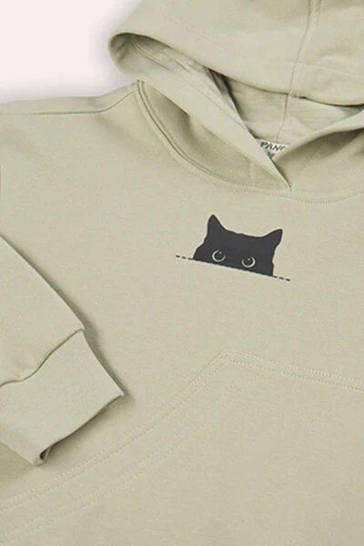 Erkek Çocuk Cep Detaylı Kapüşonlu Yeşil Sweatshirt - 3