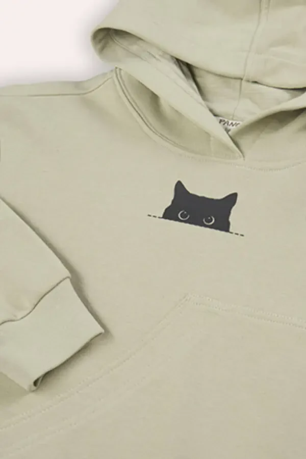 Erkek Çocuk Cep Detaylı Kapüşonlu Yeşil Sweatshirt - 3