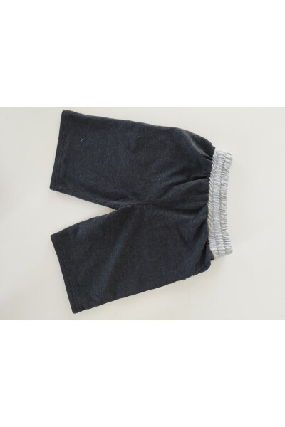 Erkek Çocuk Füme Renk Cepli Baskılı Şort Kapri-füme - KARELIM TEKSTIL (1)