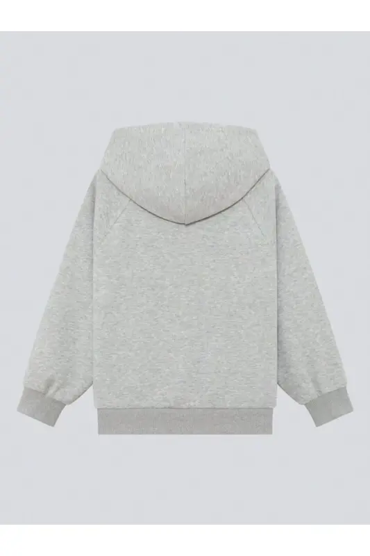 Erkek Çocuk Gri Gülücük Baskılı Fermuarlı Hırka-GRİ1 - 2
