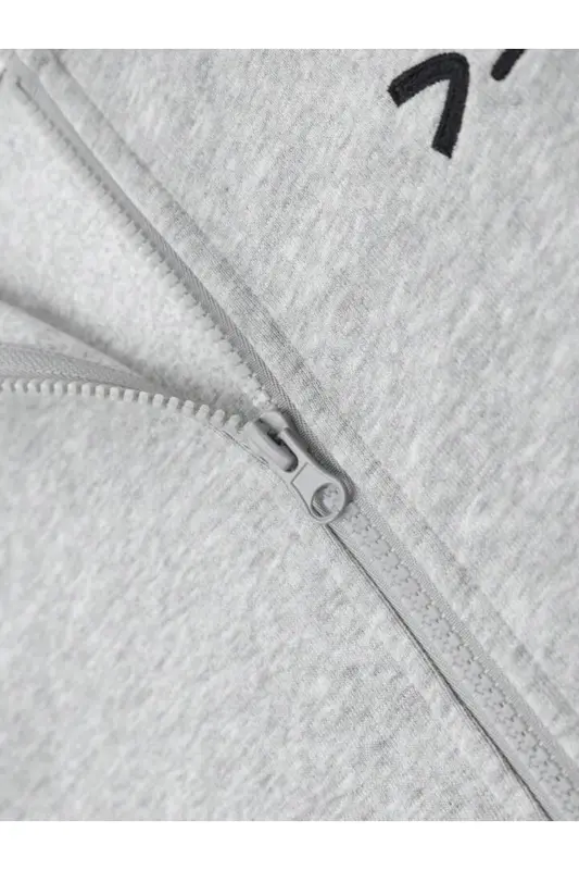 Erkek Çocuk Gri Gülücük Baskılı Fermuarlı Hırka-GRİ1 - 3