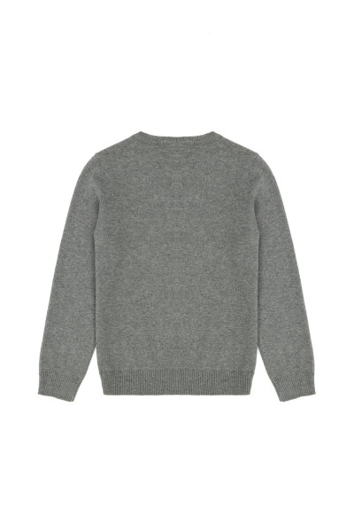 Erkek Çocuk Gri Melanj Bisiklet Yaka Basic Kazak 50269409-VR086 - 992431 - 8