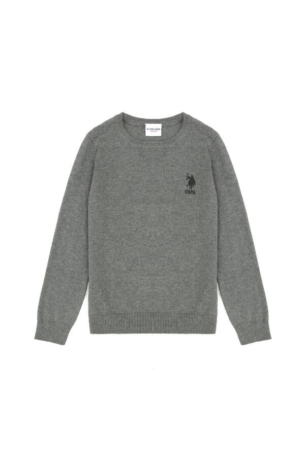 Erkek Çocuk Gri Melanj Bisiklet Yaka Basic Kazak 50269409-VR086 - 992431 - 1