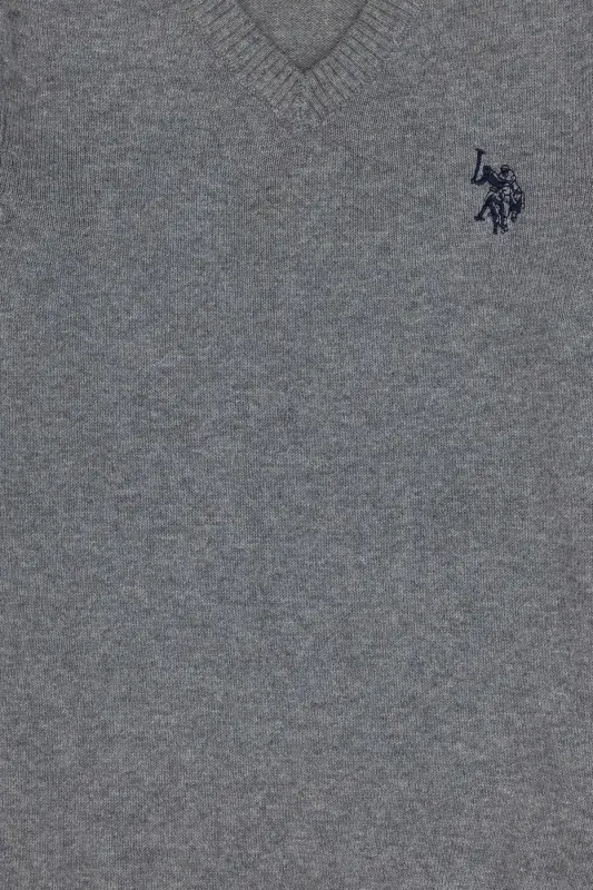 Erkek Çocuk Gri Melanj Basic V Yaka Kazak 50294200-VR086 - Gri Melanj - 3