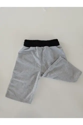 Erkek Çocuk Gri Renk Cepli Baskılı Şort Kapri-gri - 2