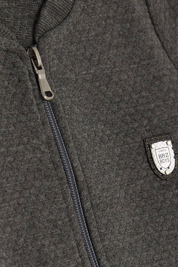 Gri Erkek Çocuk Hırka Basic Cepli Armalı Füme (2-3 Yaş)-Gri - 24