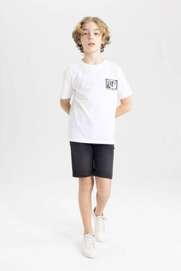 Erkek Çocuk Jean Basic Şort Siyah - 3