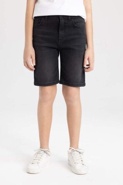 Erkek Çocuk Jean Basic Şort Siyah - 6
