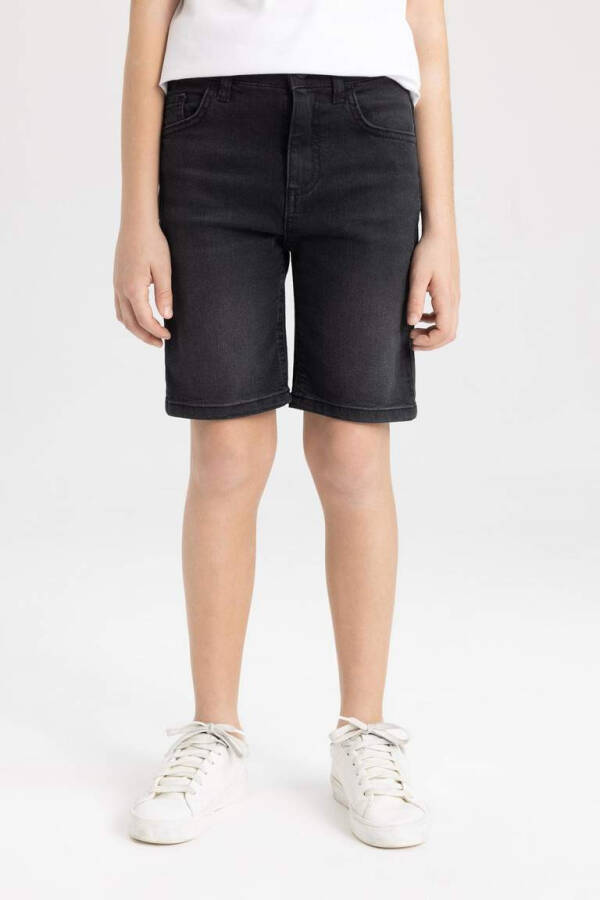 Erkek Çocuk Jean Basic Şort Siyah - 6