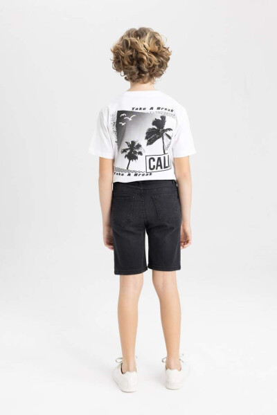Erkek Çocuk Jean Basic Şort Siyah - 8