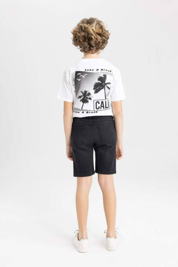 Erkek Çocuk Jean Basic Şort Siyah - 8