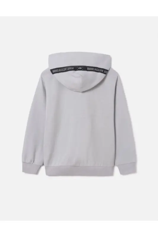 erkek çocuk kapşonlu sweatshırt 6476 - GRİ - 3