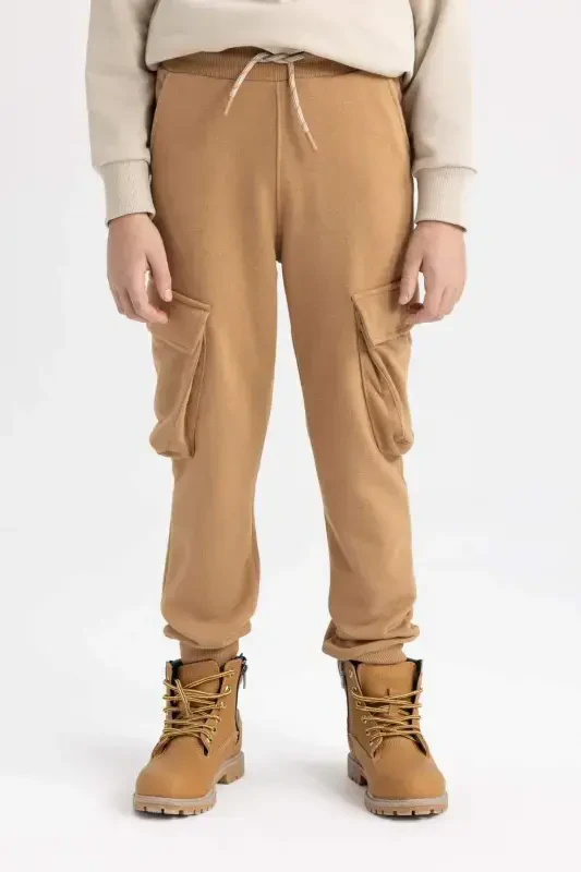 Erkek Çocuk Kargo Cepli Beli Bağcıklı Lastikli Paça Jogger Pantolon B6631A824SP - 1