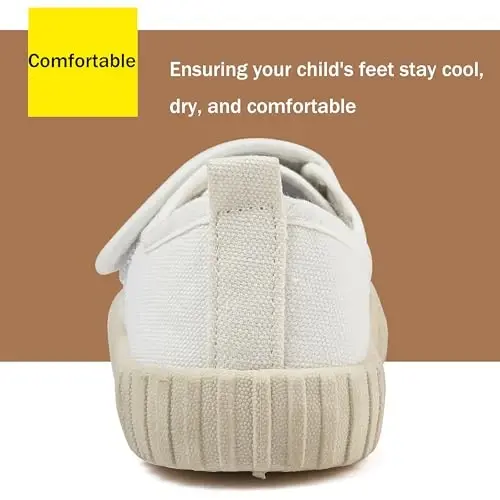 Boy's Girl's Toddlers Canvas Shoes Slip-On Lightweight Kids Sneakers Hook and Loops Casual Skin-Friendly Walking Running Shoes with Multicolor Sole (Toddler/Little Kids) - 6