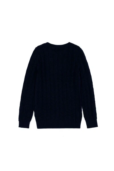 Erkek Çocuk Lacivert Basic Bisiklet Yaka Kazak 50269032-VR033-164809 - 8