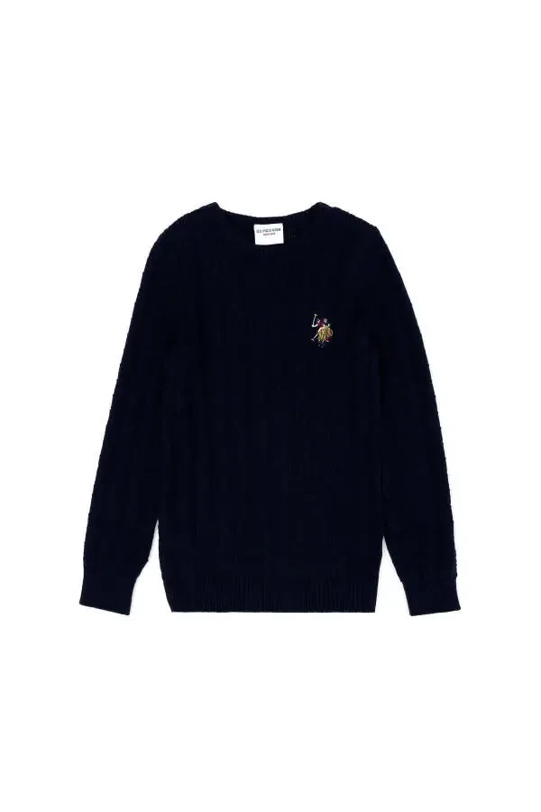 Erkek Çocuk Lacivert Basic Bisiklet Yaka Kazak 50269032-VR033-164809 - 4