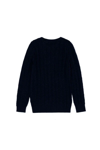 Erkek Çocuk Lacivert Basic Bisiklet Yaka Kazak 50269032-VR033-164809 - 5