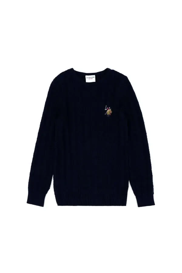 Erkek Çocuk Lacivert Basic Bisiklet Yaka Kazak 50269032-VR033-164809 - 1