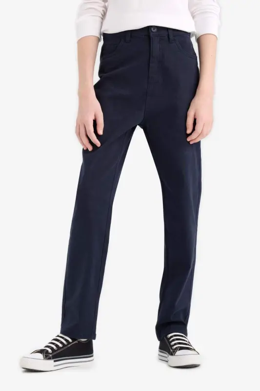 Erkek Çocuk Lacivert Düz Paça Gabardin Pantolon U3254a623au - Lacivert-NV253 - 6