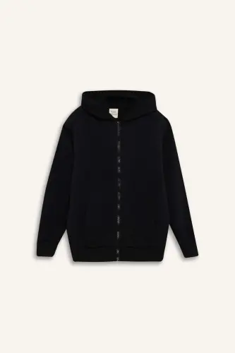 Kapüşonlu Okul Fermuarlı Sweatshirt Erkek Çocuk T7468A624AU - Lacivert-NV253 - 8