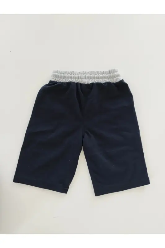 Erkek Çocuk Lacivert Renk Cepli Baskılı Şort Kapri-lacivert - 2