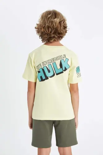 Erkek Çocuk Marvel Comics Bisiklet Yaka Kısa Kollu Tişört-Açık Sarı - 7
