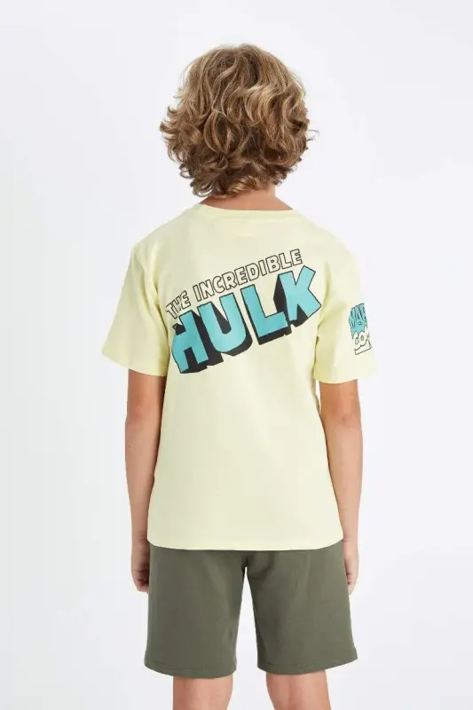 Erkek Çocuk Marvel Comics Bisiklet Yaka Kısa Kollu Tişört-Açık Sarı - 7