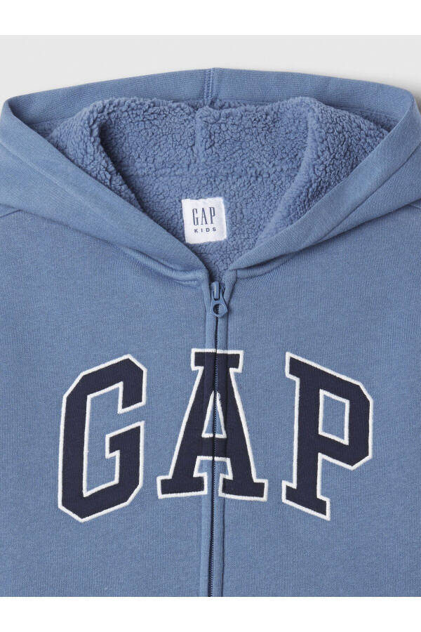 Erkek Çocuk Mavi Gap Logo Relaxed Sherpa Sweatshirt - 9