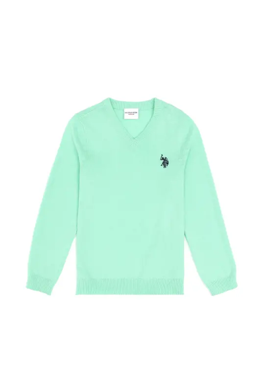 Erkek Çocuk Mint Basic V Yaka Kazak 50294200-VR090 - Mint - U.S. POLO ASSN.