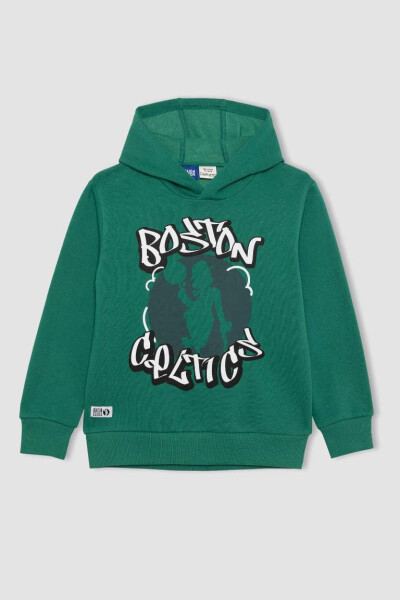 Erkek Çocuk NBA Boston Celtics Kapüşonlu Kalın Sweatshirt Yeşil - 10