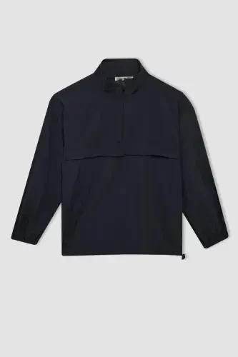 Erkek Çocuk Oversize Geniş Kalıp Fermuarlı Yaka Paraşüt Uzun Kollu Gömlek D0331A824AU - 7