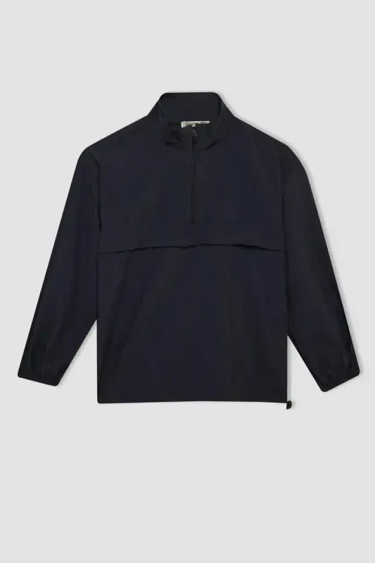 Erkek Çocuk Oversize Geniş Kalıp Fermuarlı Yaka Paraşüt Uzun Kollu Gömlek D0331A824AU - 7