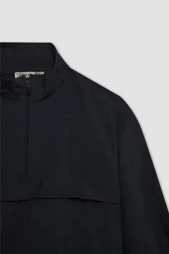 Erkek Çocuk Oversize Geniş Kalıp Fermuarlı Yaka Paraşüt Uzun Kollu Gömlek D0331A824AU - 8