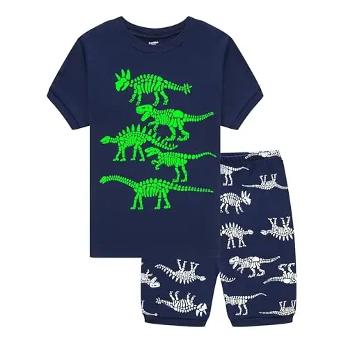 Boys Pajamas 100% Cotton Toddler 2 Piece Short Sleeve Pjs Kids Summer Sleepwear Clothes Set 3t-10t - 3