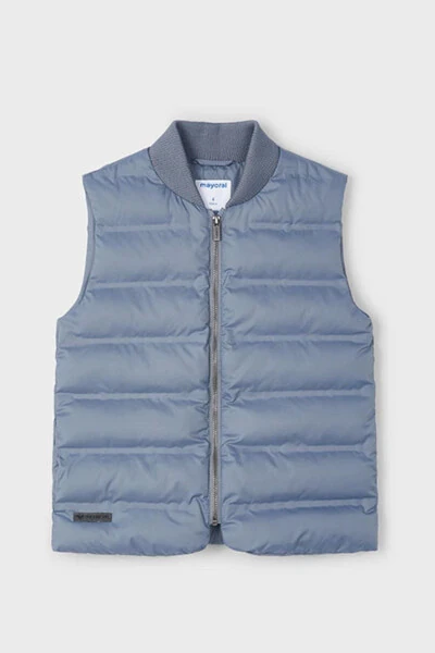 Erkek Çocuk 4-9 Yaş Yaka Detaylı Şişme Yelek 4346 Gri - Modazone (1)