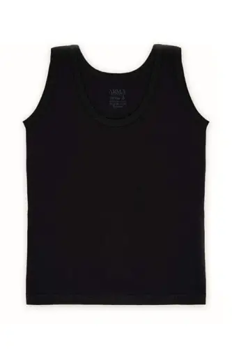 Erkek Çocuk Siyah Atlet 3'lü Paket %100 Pamuklu Penye - 4