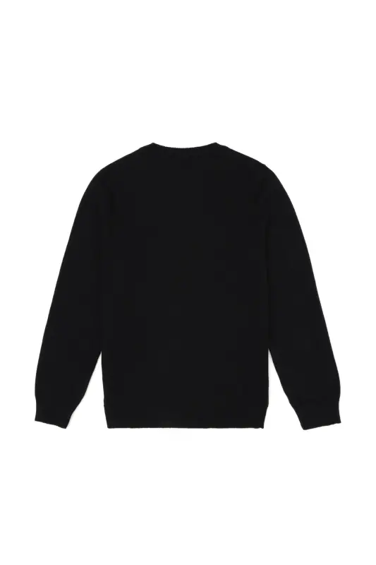 Erkek Çocuk Siyah Bisiklet Yaka Basic Kazak 50269409-VR046 - 142329 - 2