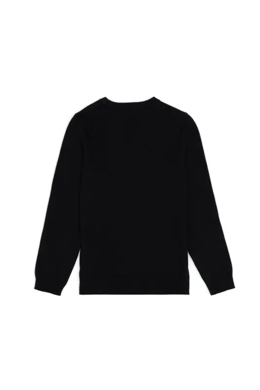 Erkek Çocuk Siyah Bisiklet Yaka Basic Kazak 50288893-VR046 - Siyah - 5