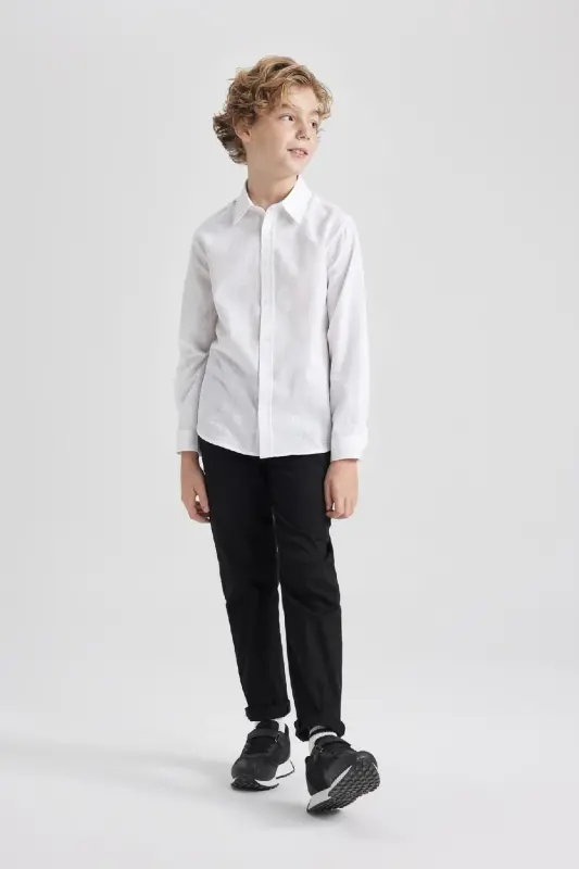 Erkek Çocuk Siyah Düz Paça Gabardin Basic Düz Pantolon X4224a624sm - Siyah-BK27 - 2