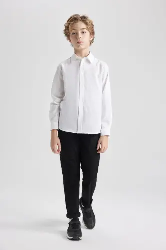 Erkek Çocuk Siyah Düz Paça Gabardin Basic Düz Pantolon X4224a624sm - Siyah-BK27 - 3