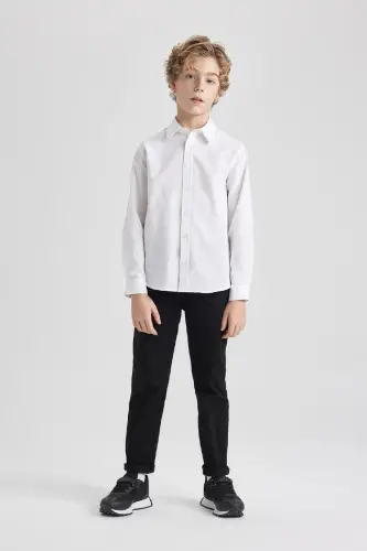 Erkek Çocuk Siyah Düz Paça Gabardin Basic Düz Pantolon X4224a624sm - Siyah-BK27 - 4