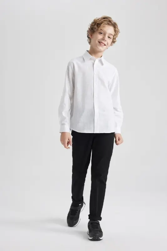 Erkek Çocuk Siyah Düz Paça Gabardin Basic Düz Pantolon X4224a624sm - Siyah-BK27 - 5