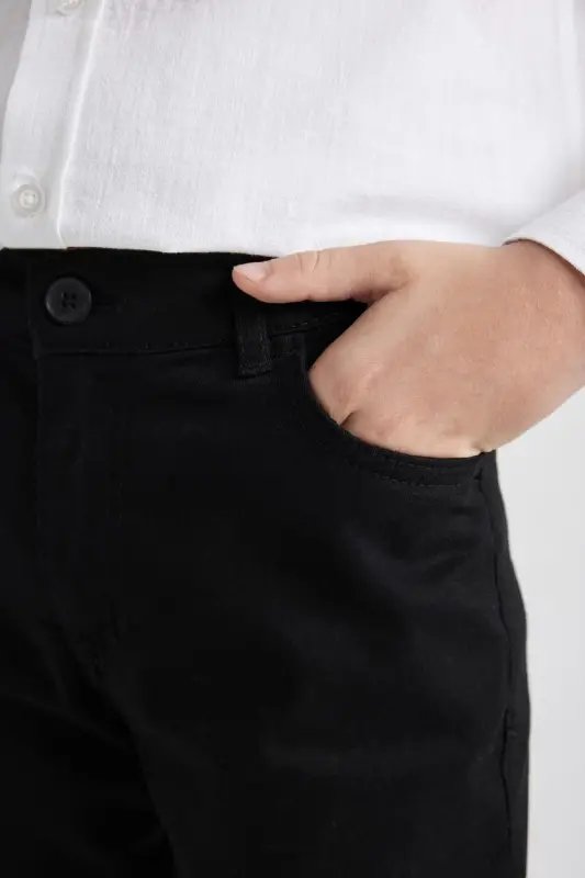 Erkek Çocuk Siyah Düz Paça Gabardin Basic Düz Pantolon X4224a624sm - Siyah-BK27 - 6