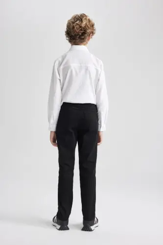 Erkek Çocuk Siyah Düz Paça Gabardin Basic Düz Pantolon X4224a624sm - Siyah-BK27 - 7