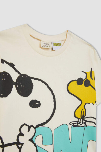 Erkek Çocuk Snoopy Kısa Kollu Tişört Deniz Şortu 2'li Takım Mint - 4