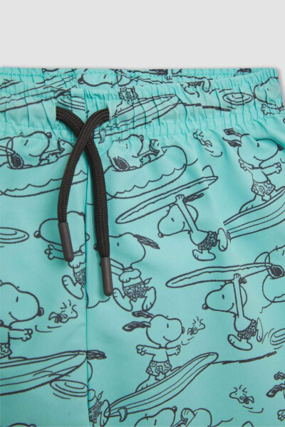 Erkek Çocuk Snoopy Kısa Kollu Tişört Deniz Şortu 2'li Takım Mint - 5