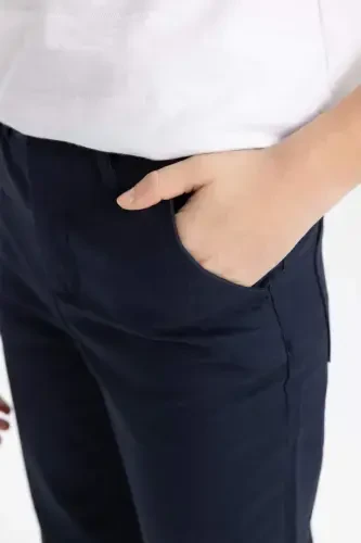 Erkek Çocuk Standart Paça Keten Görünümlü Pantolon B6707A824SP - 5